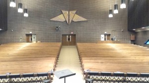 PAR38 LED lamps installed at a church