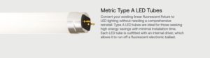 Metric fluorescent to LED T8